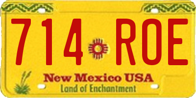 NM license plate 714ROE