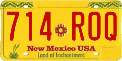 NM license plate 714ROQ