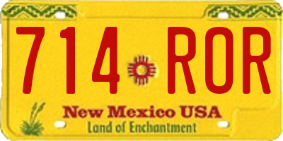 NM license plate 714ROR