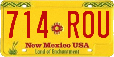 NM license plate 714ROU