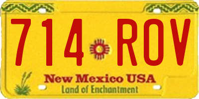 NM license plate 714ROV