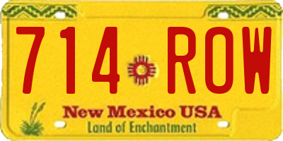 NM license plate 714ROW