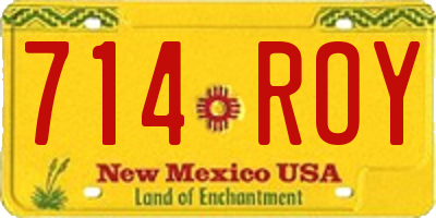 NM license plate 714ROY