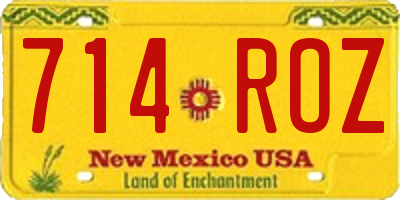NM license plate 714ROZ
