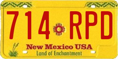 NM license plate 714RPD