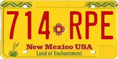 NM license plate 714RPE