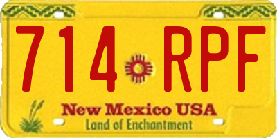 NM license plate 714RPF