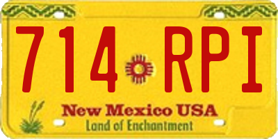 NM license plate 714RPI