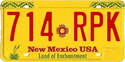 NM license plate 714RPK