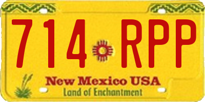 NM license plate 714RPP