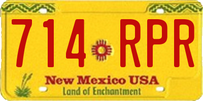 NM license plate 714RPR