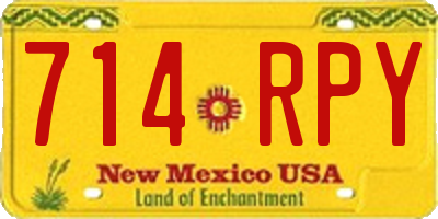 NM license plate 714RPY