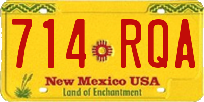 NM license plate 714RQA
