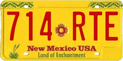 NM license plate 714RTE