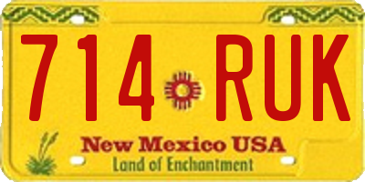 NM license plate 714RUK