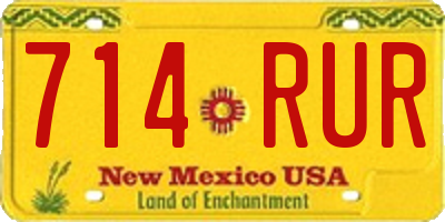 NM license plate 714RUR