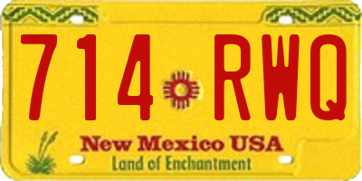 NM license plate 714RWQ