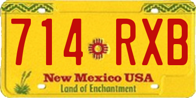NM license plate 714RXB