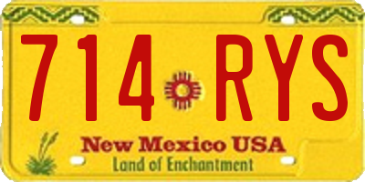 NM license plate 714RYS