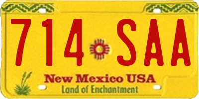 NM license plate 714SAA