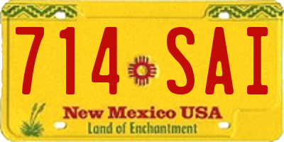 NM license plate 714SAI