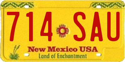NM license plate 714SAU