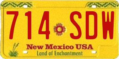 NM license plate 714SDW
