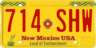 NM license plate 714SHW