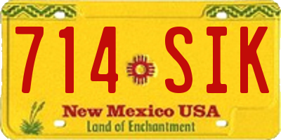 NM license plate 714SIK