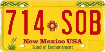 NM license plate 714SOB