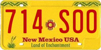 NM license plate 714SOO