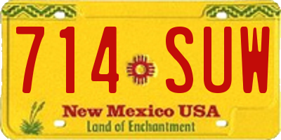 NM license plate 714SUW