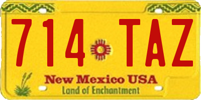 NM license plate 714TAZ