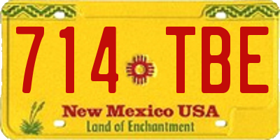 NM license plate 714TBE