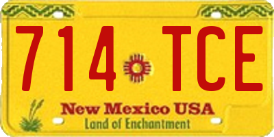 NM license plate 714TCE