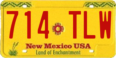 NM license plate 714TLW