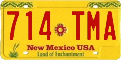 NM license plate 714TMA