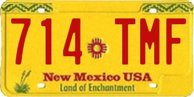 NM license plate 714TMF