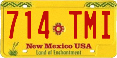 NM license plate 714TMI