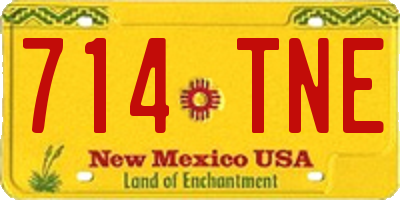 NM license plate 714TNE