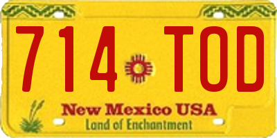 NM license plate 714TOD