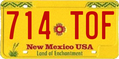 NM license plate 714TOF