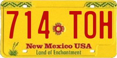 NM license plate 714TOH