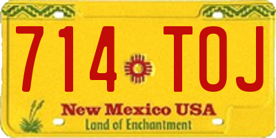 NM license plate 714TOJ