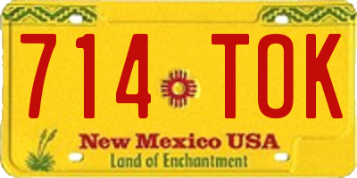 NM license plate 714TOK