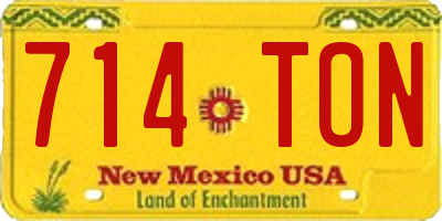 NM license plate 714TON