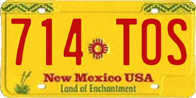 NM license plate 714TOS