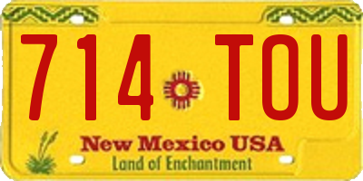NM license plate 714TOU