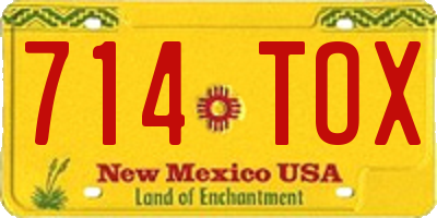 NM license plate 714TOX