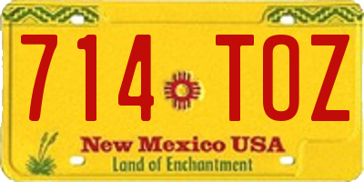 NM license plate 714TOZ